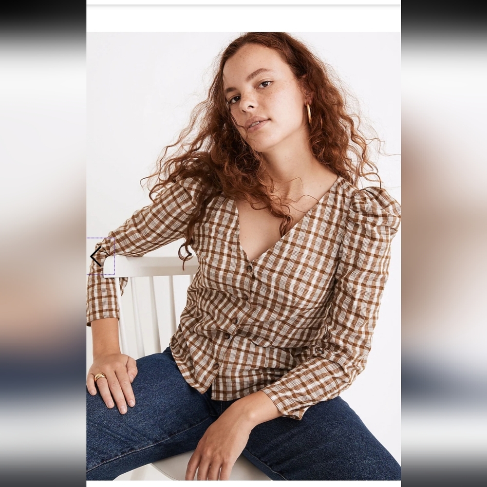 Madewell Westover Top in Sandown Plaid